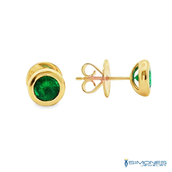 18K Yellow Emerald Earrings Image 2 Simones Jewelry, LLC Shrewsbury, NJ