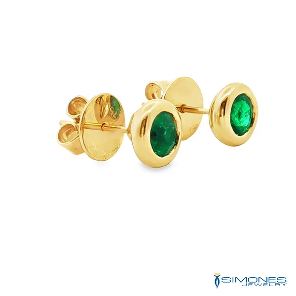 18K Yellow Emerald Earrings Image 3 Simones Jewelry, LLC Shrewsbury, NJ
