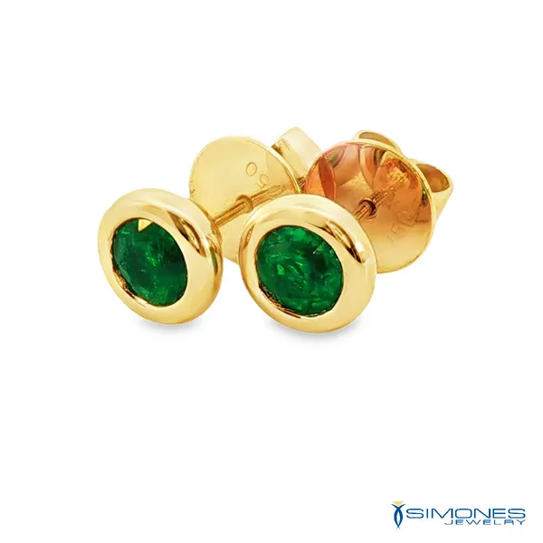 18K Yellow Emerald Earrings Image 4 Simones Jewelry, LLC Shrewsbury, NJ