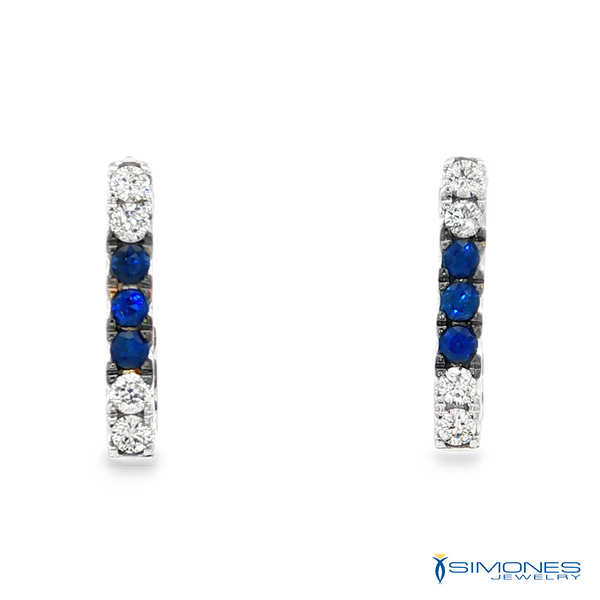 14K White Diamond & Sapphire Earrings Simones Jewelry, LLC Shrewsbury, NJ