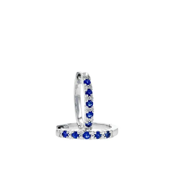 14K White .24ct.tw Diamond .30ct.tw. Sapphire Earrings Image 2 Simones Jewelry, LLC Shrewsbury, NJ