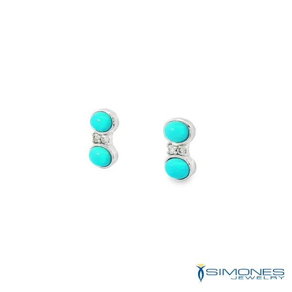 Turquoise Colored Stone Earrings Image 2 Simones Jewelry, LLC Shrewsbury, NJ