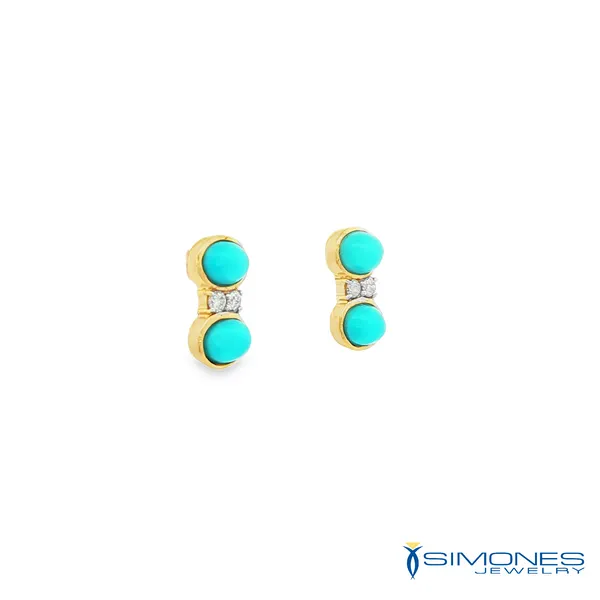 Turquoise & Diamond Earrings Image 3 Simones Jewelry, LLC Shrewsbury, NJ