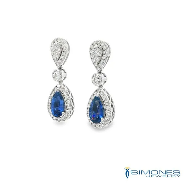 Diamond & Sapphire Earrings Image 2 Simones Jewelry, LLC Shrewsbury, NJ