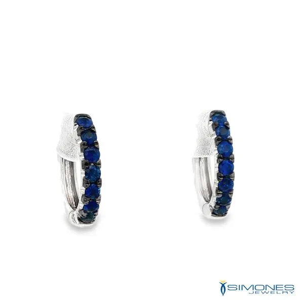 14K White Sapphire Earrings Image 2 Simones Jewelry, LLC Shrewsbury, NJ