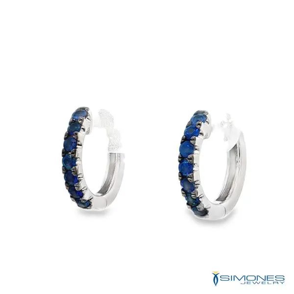 14K White Sapphire Earrings Image 3 Simones Jewelry, LLC Shrewsbury, NJ