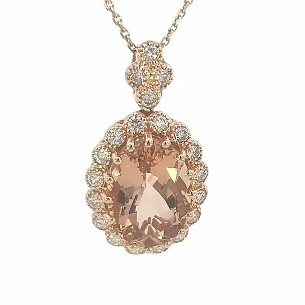 Morganite & Diamond Pendant Simones Jewelry, LLC Shrewsbury, NJ