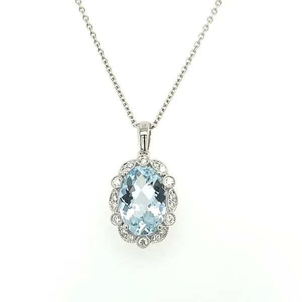 Aquamarine & Diamond Pendant Simones Jewelry, LLC Shrewsbury, NJ