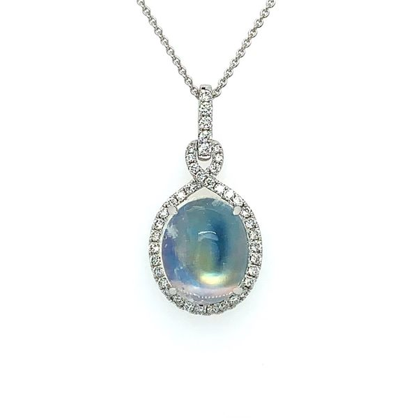 Moonstone and Diamond Pendant Simones Jewelry, LLC Shrewsbury, NJ