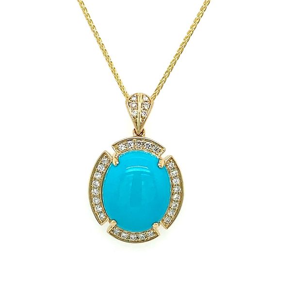 Turquoise and Diamond Pendant Simones Jewelry, LLC Shrewsbury, NJ