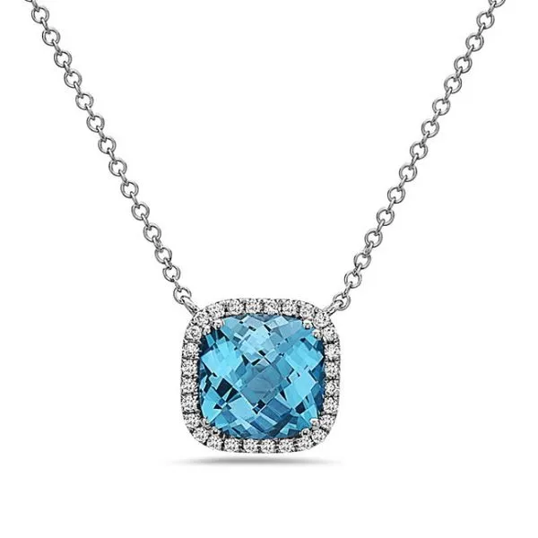 Blue Topaz & Dimaond Necklace Simones Jewelry, LLC Shrewsbury, NJ