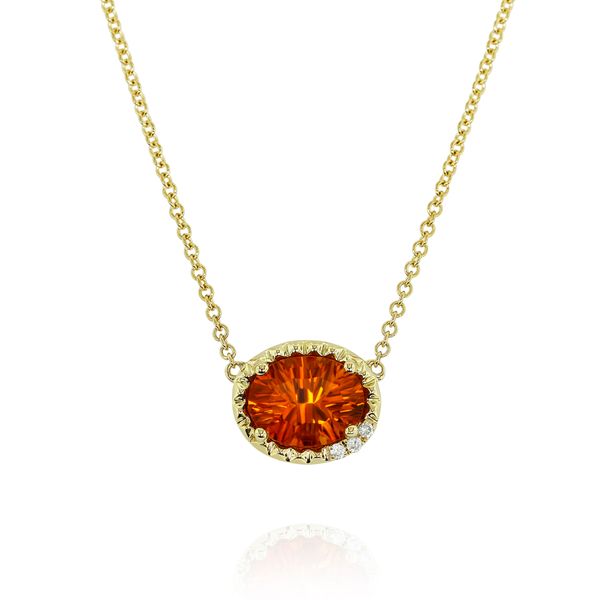 14 Karat Yellow Gold Citrine Diamond Necklace Simones Jewelry, LLC Shrewsbury, NJ