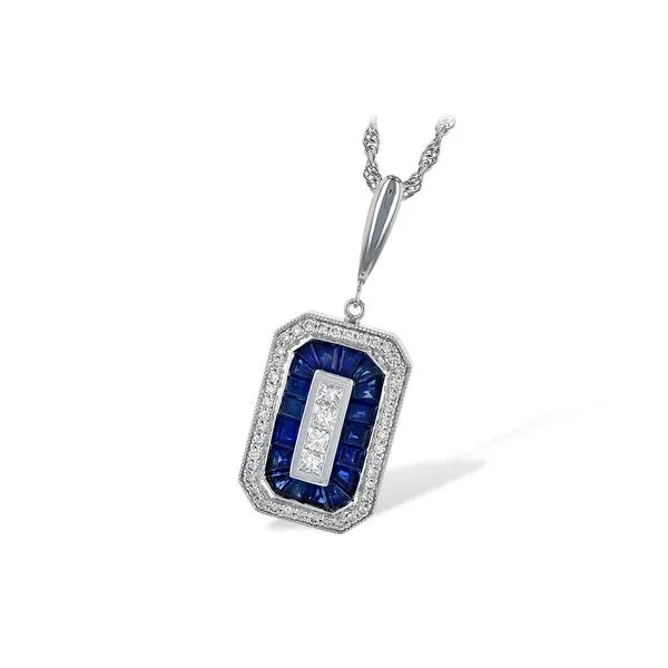 Sapphire & Diamond Necklace Simones Jewelry, LLC Shrewsbury, NJ