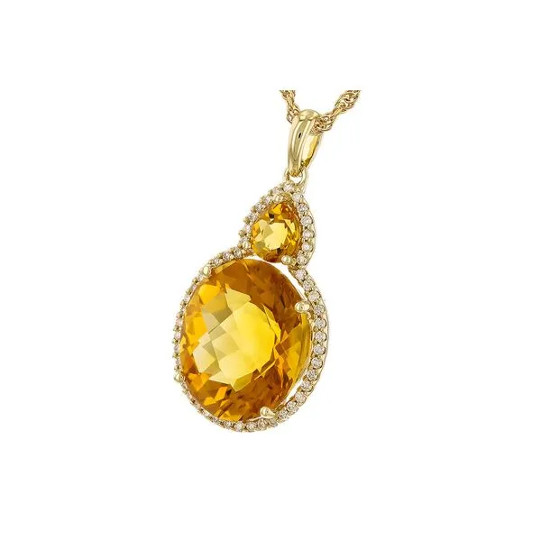 Citrine & Diamond Necklace Image 2 Simones Jewelry, LLC Shrewsbury, NJ