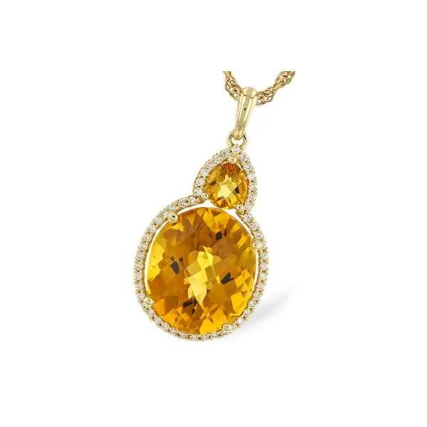 Citrine & Diamond Necklace Simones Jewelry, LLC Shrewsbury, NJ