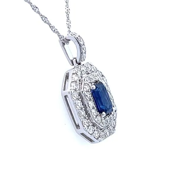 14K White Sapphire & Diamonds Necklace Image 2 Simones Jewelry, LLC Shrewsbury, NJ