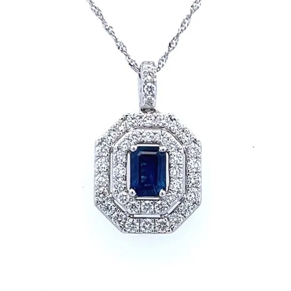 14K White Sapphire & Diamonds Necklace Simones Jewelry, LLC Shrewsbury, NJ