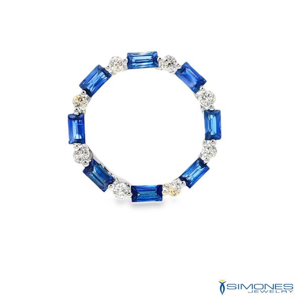 14K White Diamond & Sapphire Pendant Simones Jewelry, LLC Shrewsbury, NJ