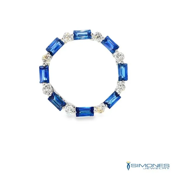 14K White Diamond & Sapphire Pendant Simones Jewelry, LLC Shrewsbury, NJ