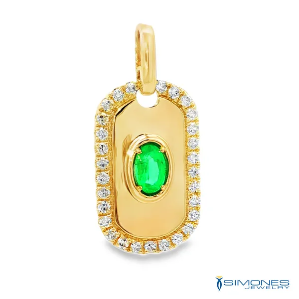 14K Yellow Diamond & Emerald Pendant Simones Jewelry, LLC Shrewsbury, NJ