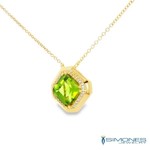 14K Yellow Peridot Pendant & Chain Image 3 Simones Jewelry, LLC Shrewsbury, NJ
