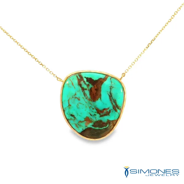 14K Yellow Gold Turquoise Pendant Simones Jewelry, LLC Shrewsbury, NJ