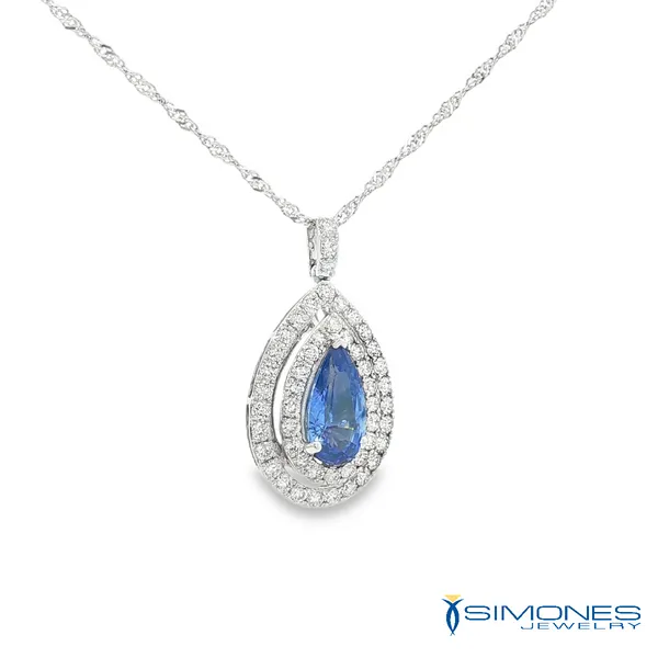 Diamond And Sapphire Pendant Image 2 Simones Jewelry, LLC Shrewsbury, NJ