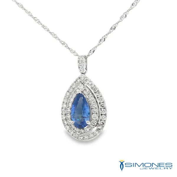 Diamond And Sapphire Pendant Image 3 Simones Jewelry, LLC Shrewsbury, NJ