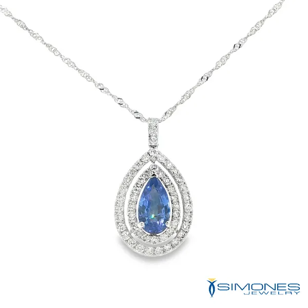 Diamond And Sapphire Pendant Simones Jewelry, LLC Shrewsbury, NJ