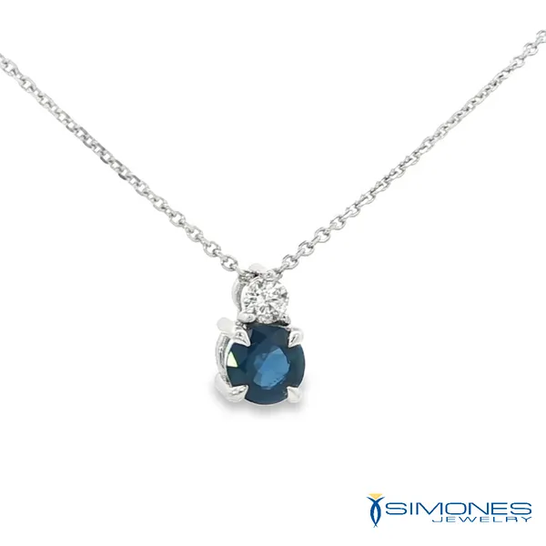 Diamond And Sapphire Pendant Image 3 Simones Jewelry, LLC Shrewsbury, NJ