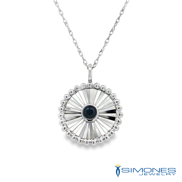 14K White Sapphire Pendant Simones Jewelry, LLC Shrewsbury, NJ