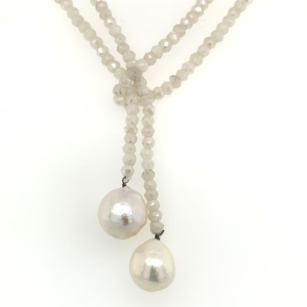 White Quartz Faceted Scarf Necklace Simones Jewelry, LLC Shrewsbury, NJ