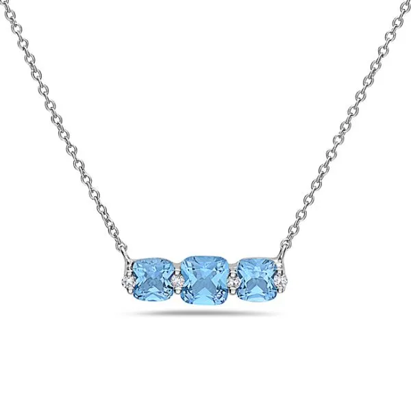 Blue Topaz & Diamond Necklace Simones Jewelry, LLC Shrewsbury, NJ