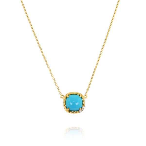 14 Karat Yellow Gold Turquoise Diamond Necklace Simones Jewelry, LLC Shrewsbury, NJ
