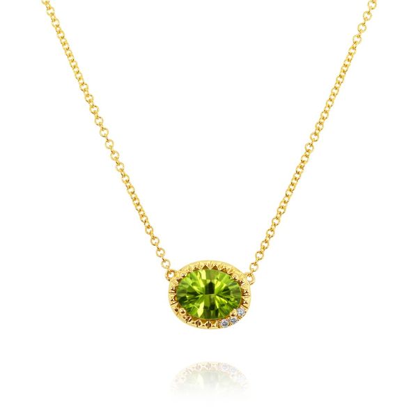 14 Karat Yellow Gold Peridot Diamond Necklace Simones Jewelry, LLC Shrewsbury, NJ
