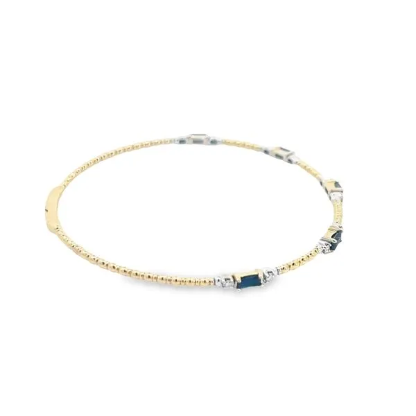 Diamond & Sapphire Flexible Bangle Image 2 Simones Jewelry, LLC Shrewsbury, NJ