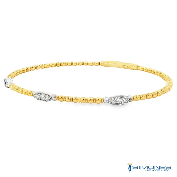 14K Yellow Diamond Flexible Bangle Image 3 Simones Jewelry, LLC Shrewsbury, NJ
