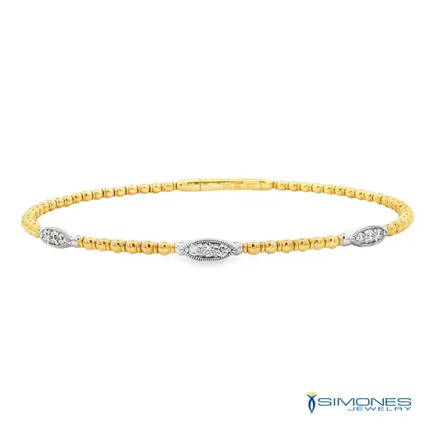 14K Yellow Diamond Flexible Bangle Simones Jewelry, LLC Shrewsbury, NJ