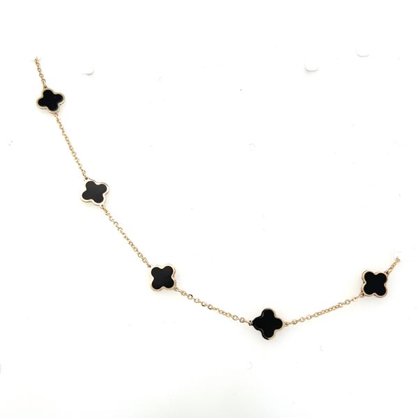 14K Yellow Onyx Clover Bracelet Simones Jewelry, LLC Shrewsbury, NJ