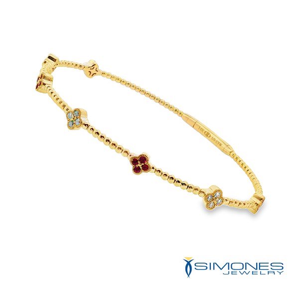 14K Yellow Ruby & Diamond Flexible Bangle Simones Jewelry, LLC Shrewsbury, NJ