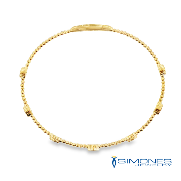 14K Yellow Diamond & Emerald Flexible Bangle Image 3 Simones Jewelry, LLC Shrewsbury, NJ