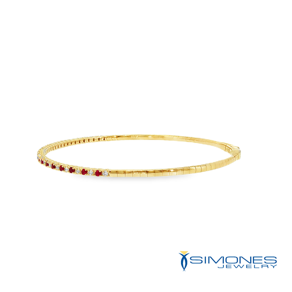 14K Yellow Ruby & Diamond  Bracelet Image 2 Simones Jewelry, LLC Shrewsbury, NJ