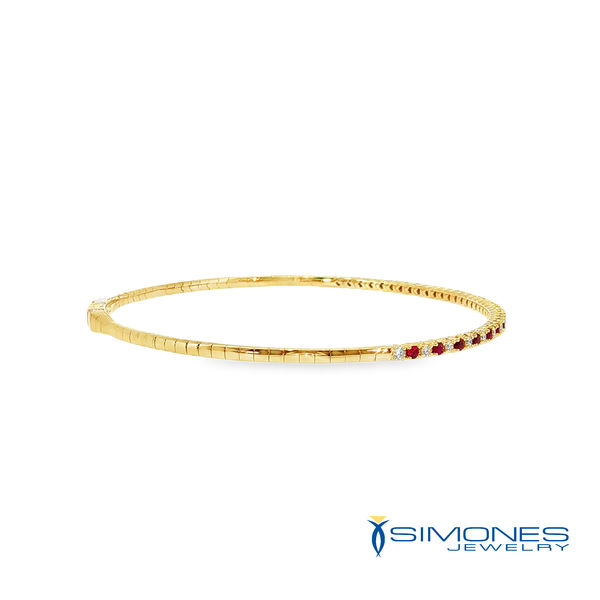 14K Yellow Ruby & Diamond  Bracelet Image 4 Simones Jewelry, LLC Shrewsbury, NJ