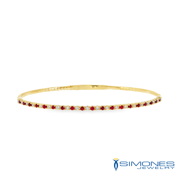 14K Yellow Ruby & Diamond  Bracelet Simones Jewelry, LLC Shrewsbury, NJ