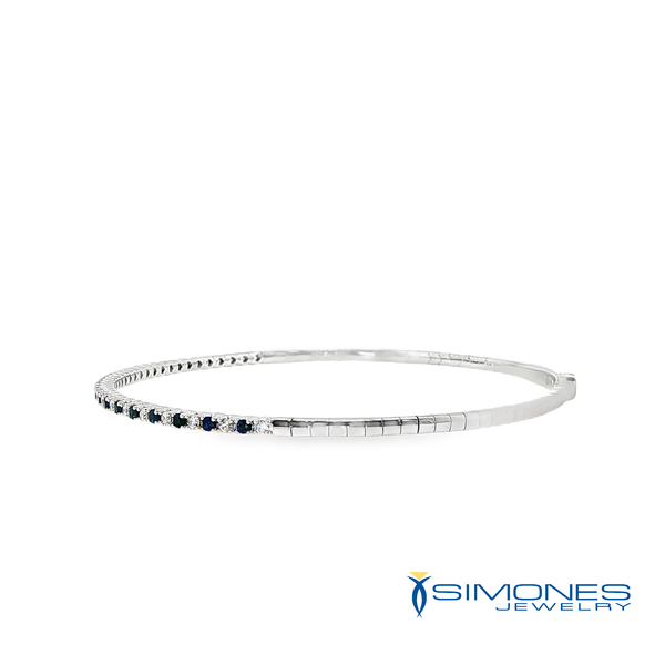 14K White Blue Sspphire & Diamond Bracelet Image 2 Simones Jewelry, LLC Shrewsbury, NJ