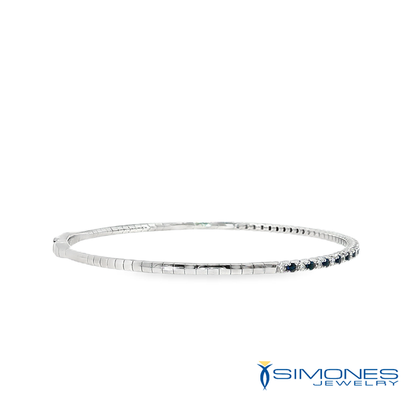 14K White Blue Sspphire & Diamond Bracelet Image 4 Simones Jewelry, LLC Shrewsbury, NJ