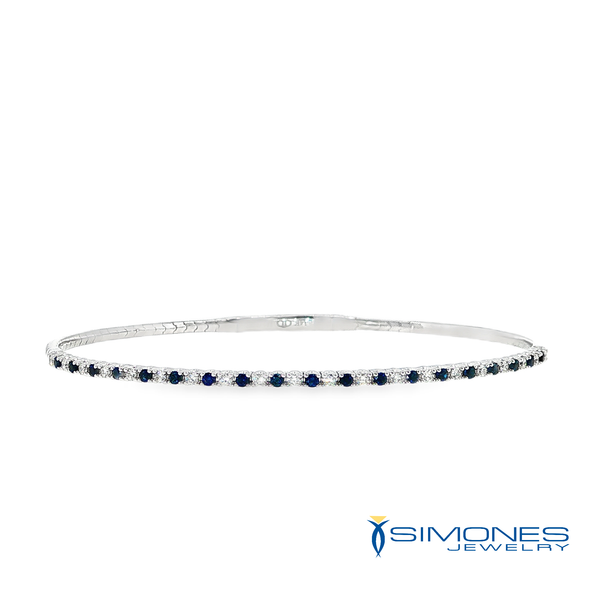 14K White Blue Sspphire & Diamond Bracelet Simones Jewelry, LLC Shrewsbury, NJ