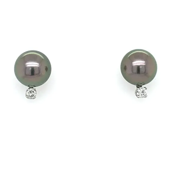 Tahitian Pearl and Diamond Earrings Simones Jewelry, LLC Shrewsbury, NJ