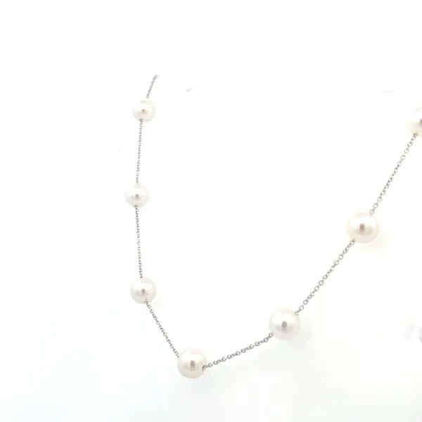 Akoya Pearl Tin Cup Necklace Image 3 Simones Jewelry, LLC Shrewsbury, NJ