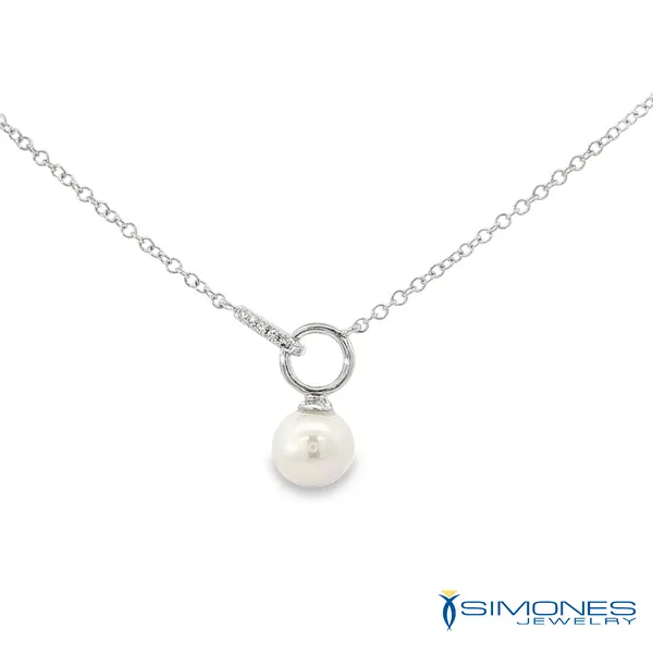 Diamond &  Pearl Drop Necklace Simones Jewelry, LLC Shrewsbury, NJ
